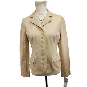Lauren, Ralph Lauren. Y2K, Khaki Color Blazer w/ Button Accent. Size: M NWT